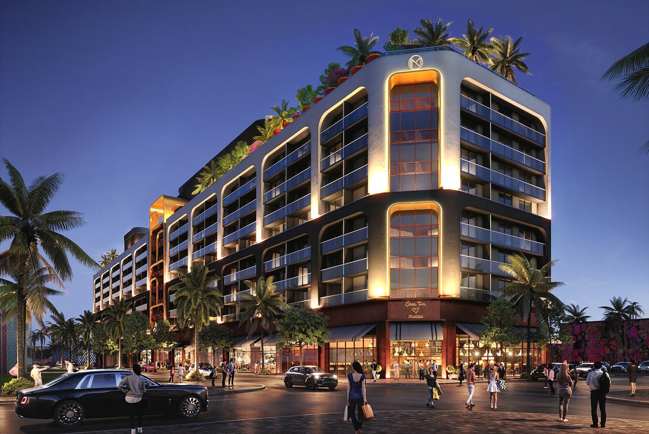Nomad Residences Wynwood exterior at dusk